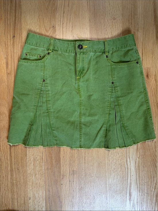 Fiorucci Dresses & Skirts - Y2K Fiorucci Green Pleated Mini Skirt Size 5